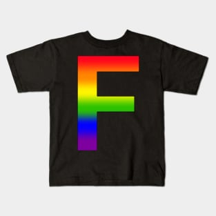 Rainbow Letter F Kids T-Shirt